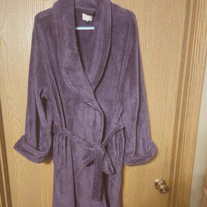 Classic Elements Women's purple plush bath robe, plus size 1X